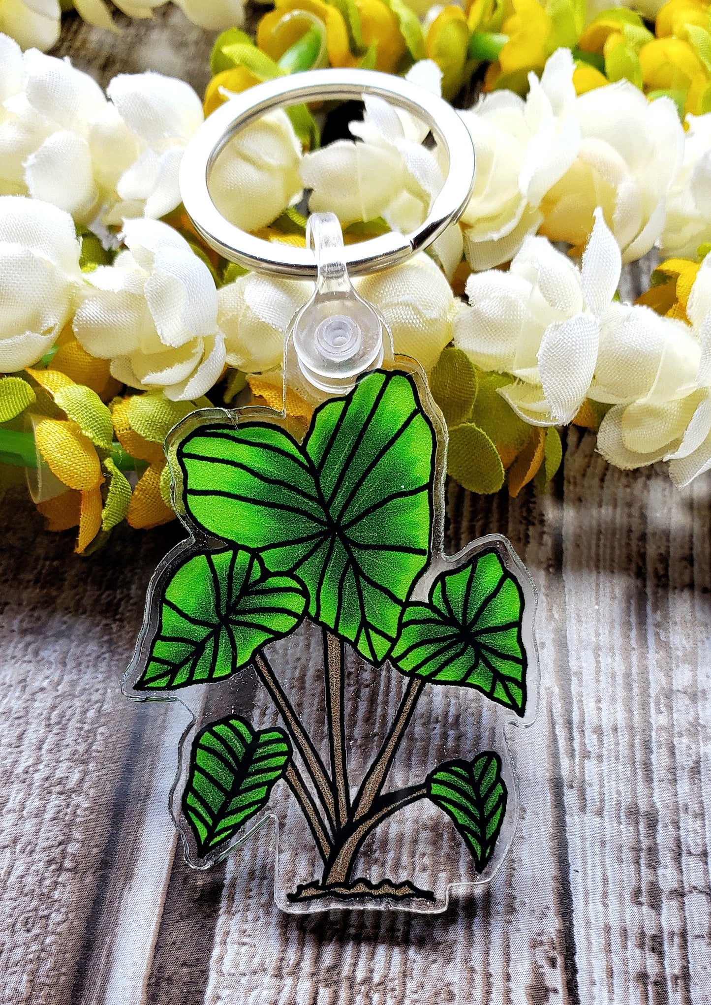 Hawaiian Kalo Plant Taro Plant Acrylic Keychain