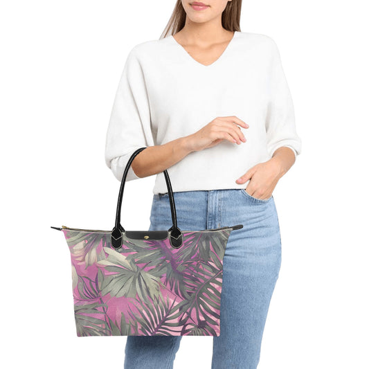 Hawaiian Tropical Print Pink Single Shoulder Handbag