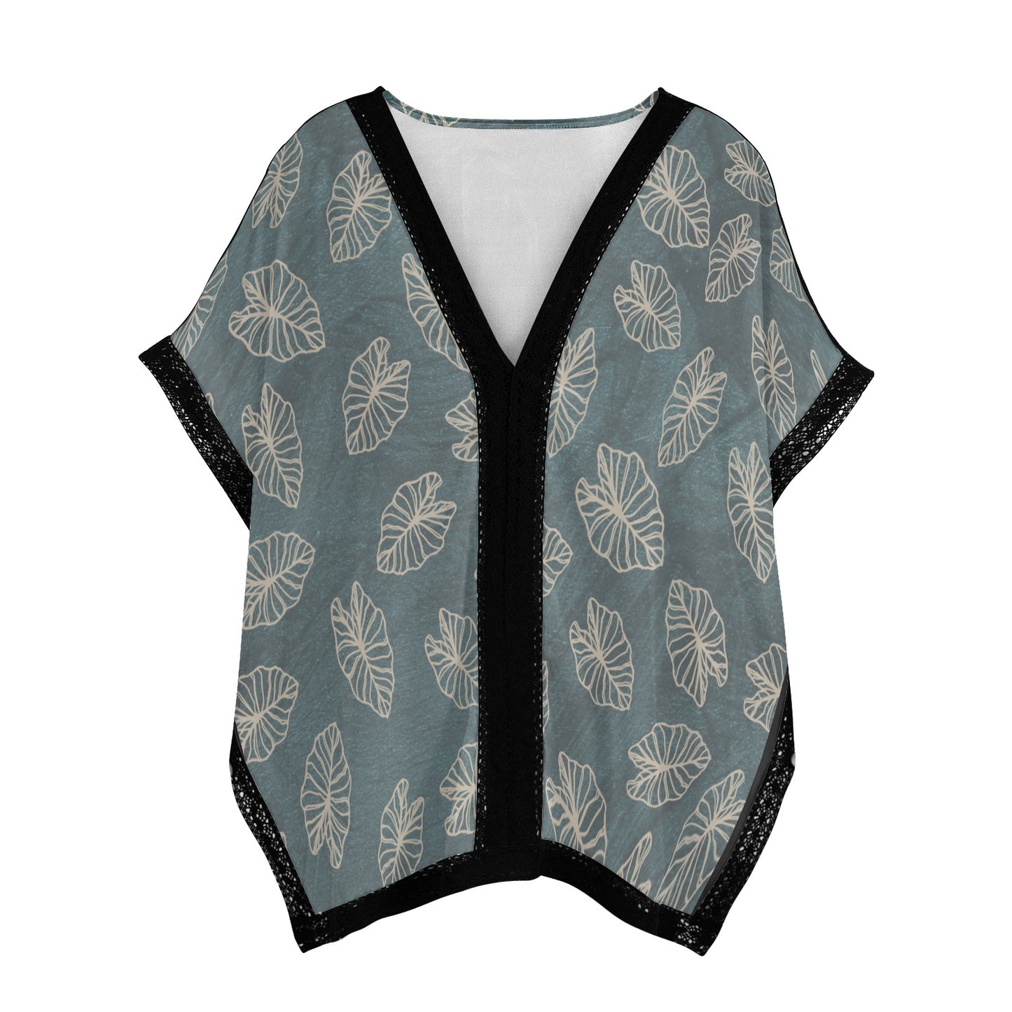 Kalo Hawaiian Print Women's Beach Cover Up - Teal Watercolor