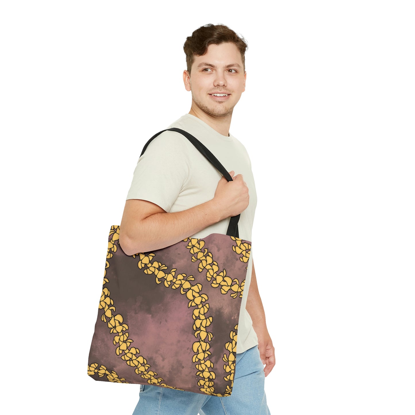 Puakenikeni Lei Dusty Blush Watercolor Tote Bag