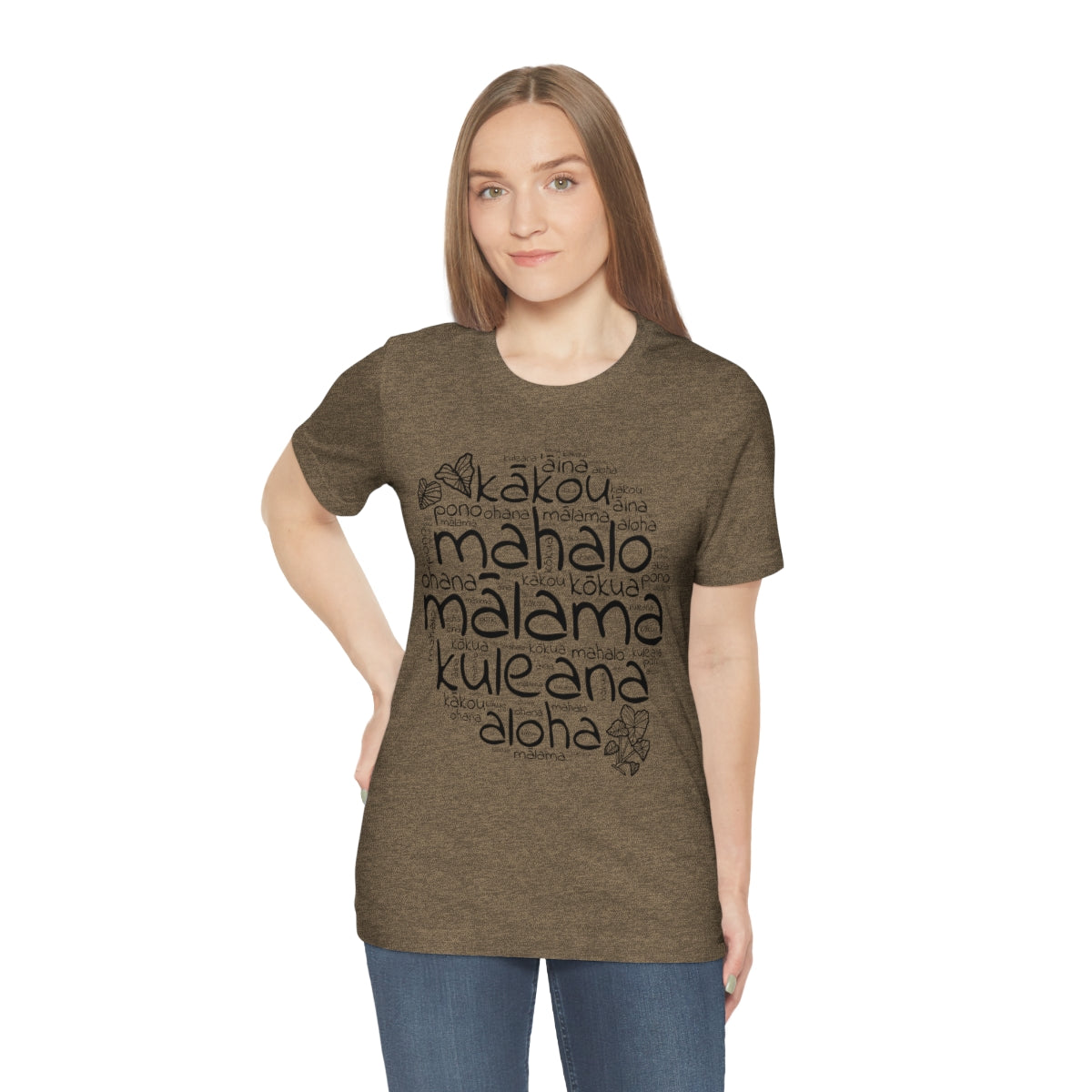 Hawaiian 'Olelo Hawai'i Kuleana with Kalo Plant T-Shirt, Unisex Jersey Short Sleeve Tee