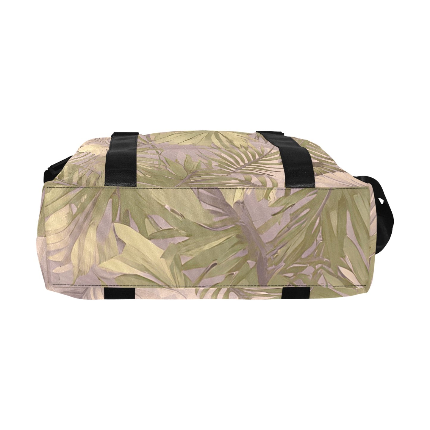 Hawaiian Tropical Print Soft Tones Duffle Bag with Trolley Sleeve - The Huaka'i Weekender Duffle