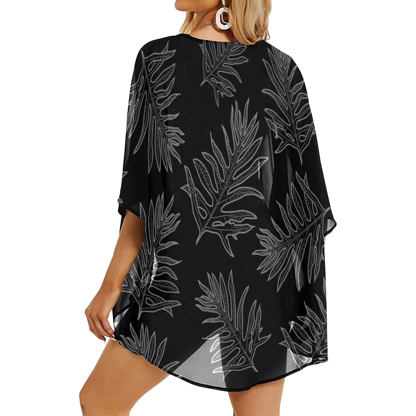 Laua'e Fern Hawaiian Print Kimono Short Women's Kimono Chiffon Cover Up