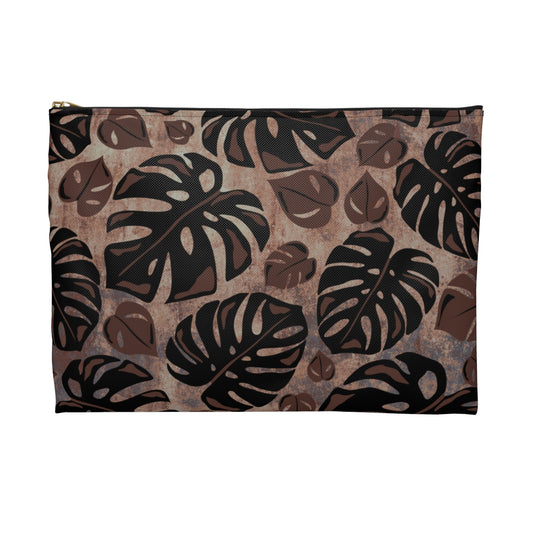 Monstera Watercolor Accessory Pouch