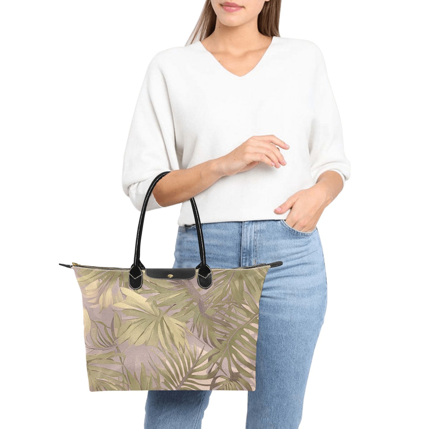 Hawaiian Tropical Print Soft Tones Single Shoulder Handbag