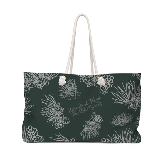 'Ohia Lehua Hawaiian Print Weekender Bag - Dark Green