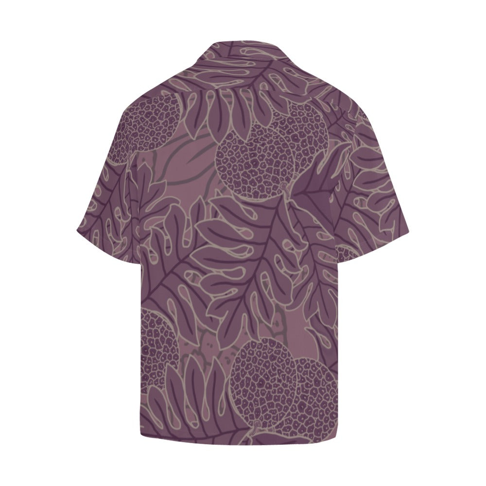 Ulu Breadfruit Hawaiian Print Men's Aloha Shirt - Purple Hawaiian Shirt