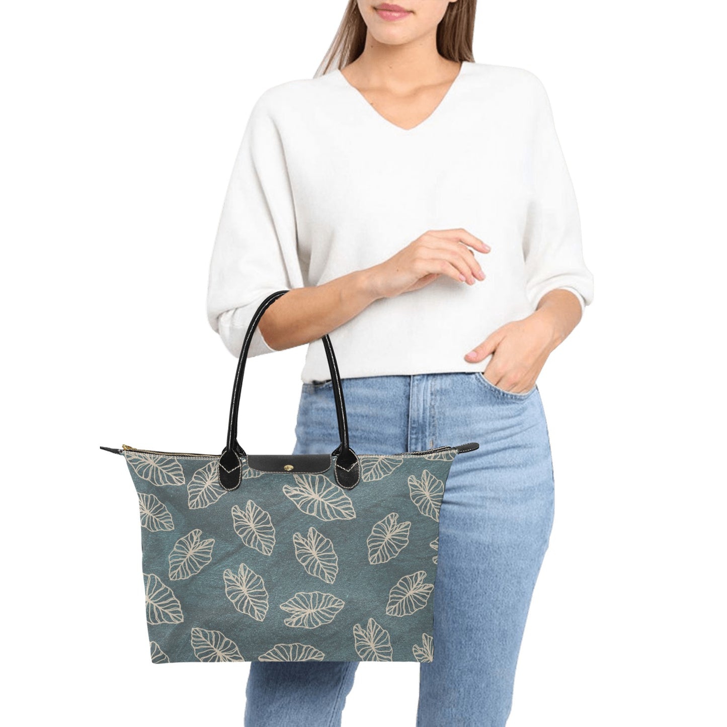 Kalo Blue Teal Watercolor Single Shoulder Handbag Single-Shoulder Lady Handbag (Model 1714)