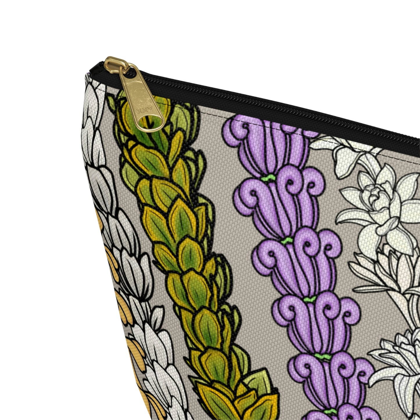 Hawaiian Lei Accessory Pouch w T-bottom featuring Pakalana, Crown Flower, Pikake, Tuberose and Puakenikeni