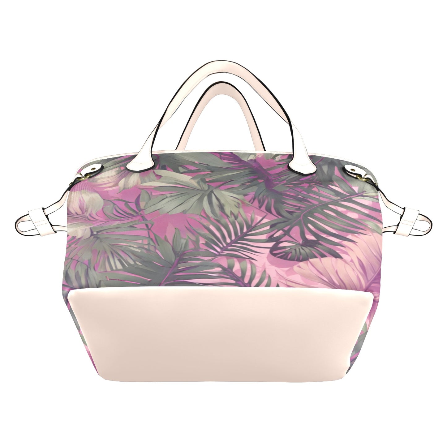 Hawaiian Tropical Print Pink Canvas Tote Bag