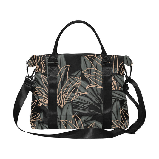 La'i Ti Leaf Ki Design Hawaiian Print Duffle Bag with Trolley Sleeve - The Huaka'i Weekender Duffle