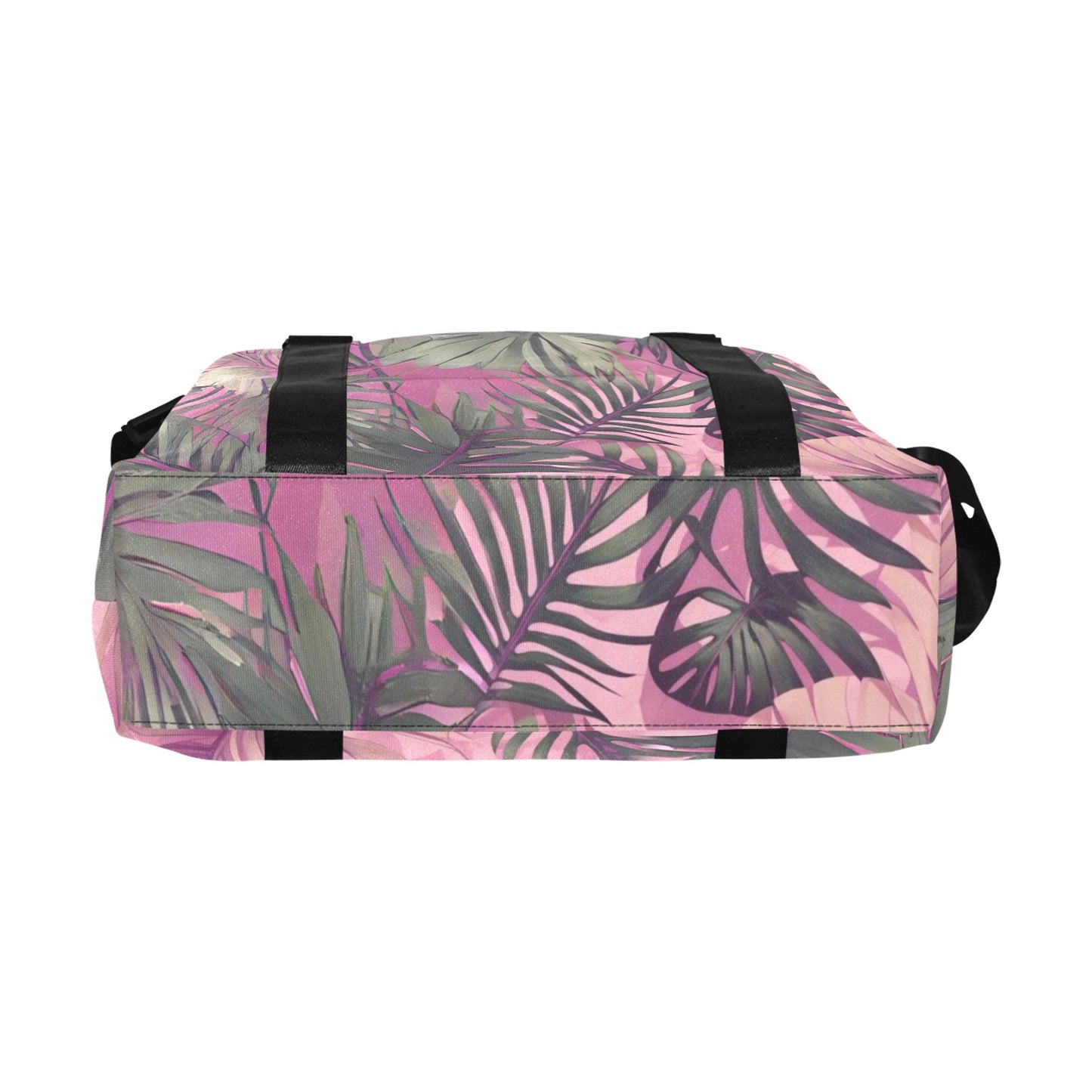 Hawaiian Tropical Print Pink Duffle Bag with Trolley Sleeve - The Huaka'i Weekender Duffle
