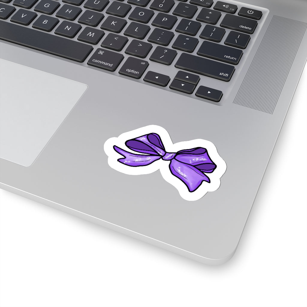 Hand-drawn Purple Bow Kiss-Cut Stickers