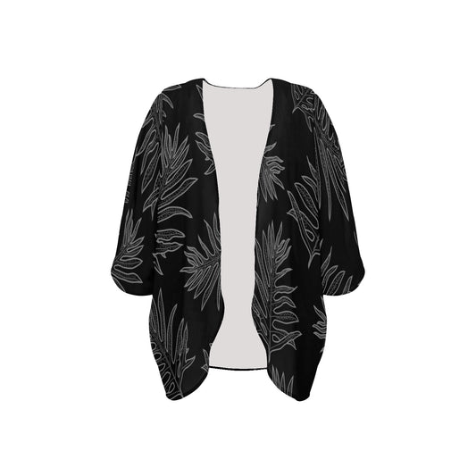 Laua'e Fern Hawaiian Print Kimono Short Women's Kimono Chiffon Cover Up