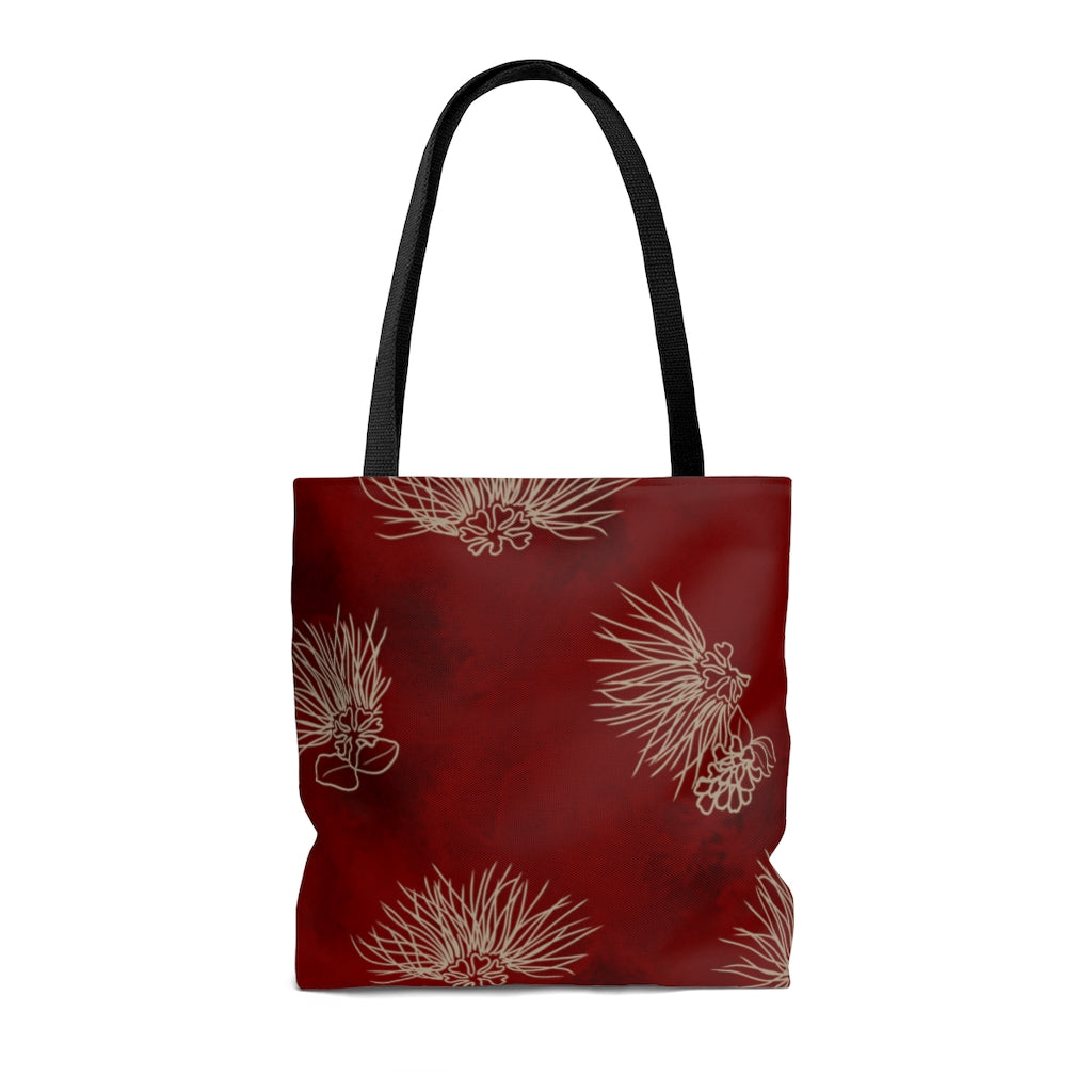 Red Ohia Lehua Watercolor Tote Bag
