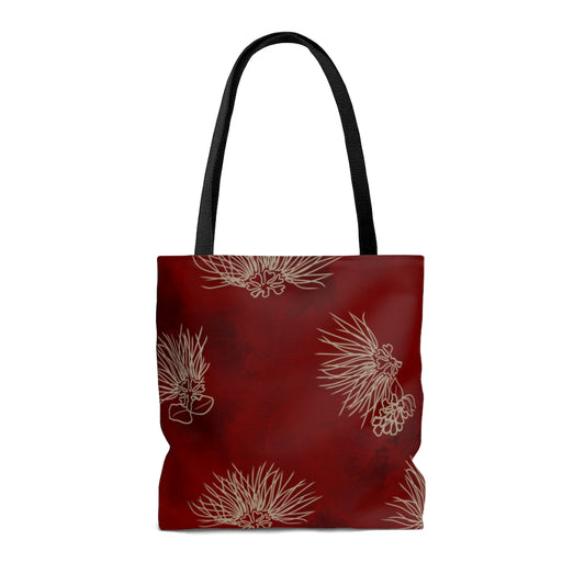 Red Ohia Lehua Watercolor Tote Bag