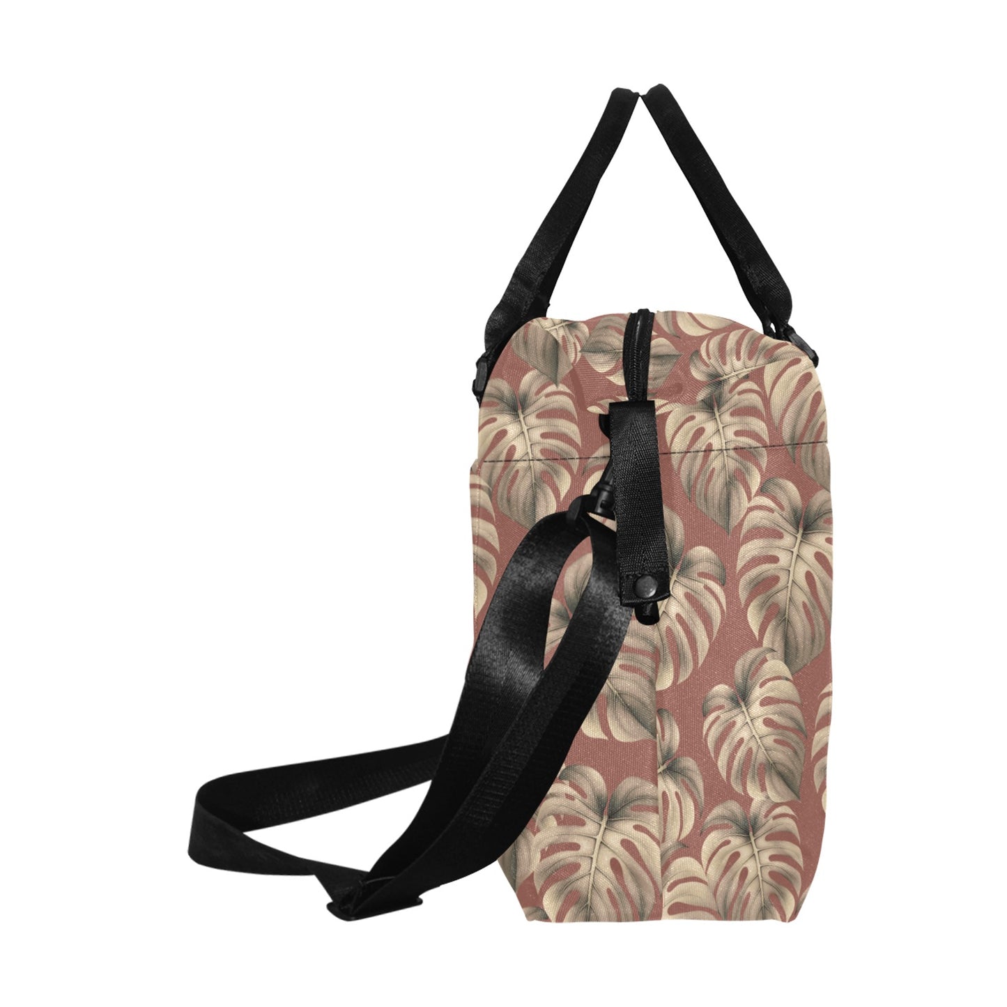 Monstera Mauve Duffle Bag with Trolley Sleeve - The Huaka'i Weekender Duffle