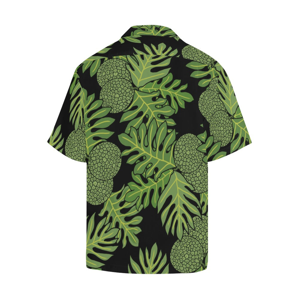 Ulu Breadfruit Hawaiian Print Men's Aloha Shirt - Green and Black
