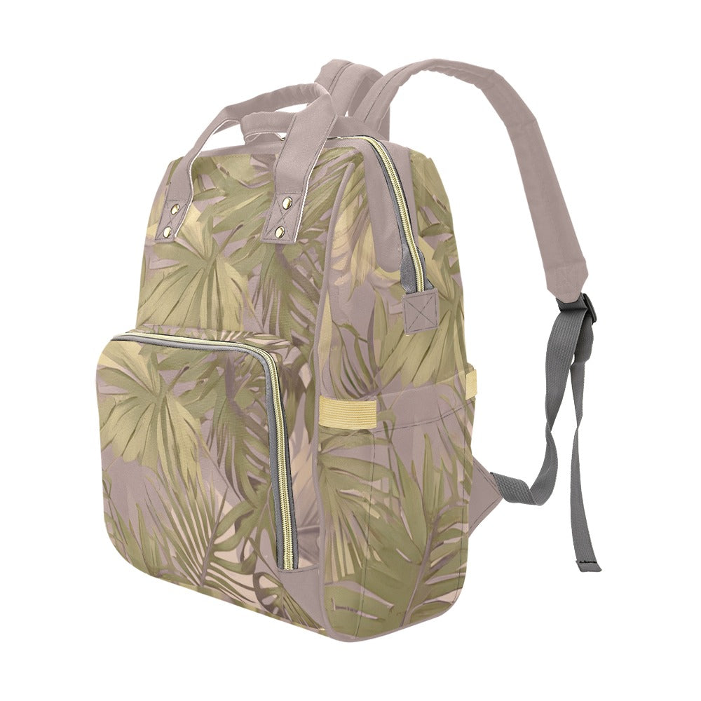 Hawaiian Tropical Print Soft Tones Multi Function Backpack