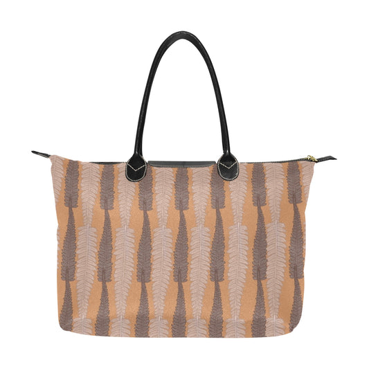 Hapu'u Fern Hawaiian Print Orange and Brown Single Shoulder Handbag