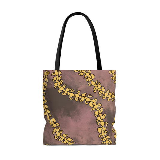 Puakenikeni Lei Dusty Blush Watercolor Tote Bag