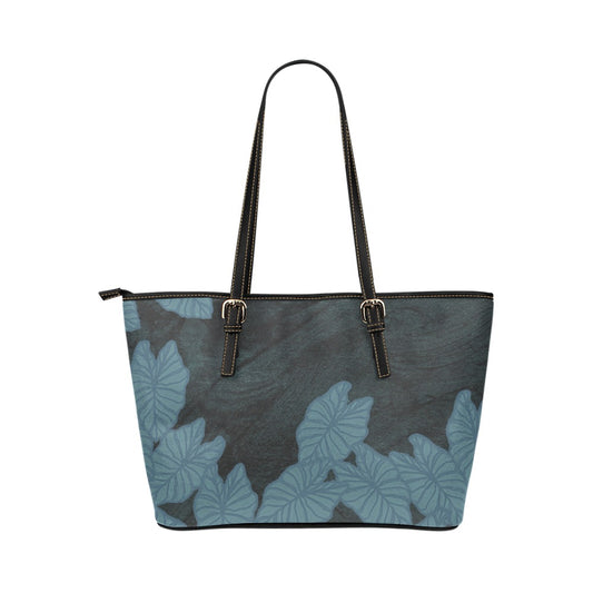 Kalo Blue Faux Leather Tote Bag / Large