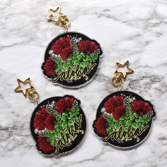 'Ohia Lehua Acrylic Keychain - single sided