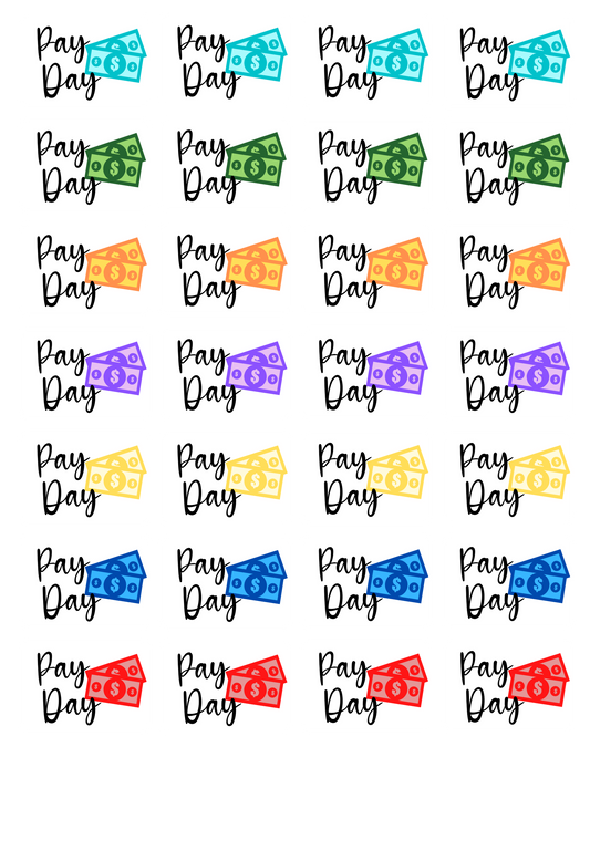 Pay Day Sticker Sheet (colorful)