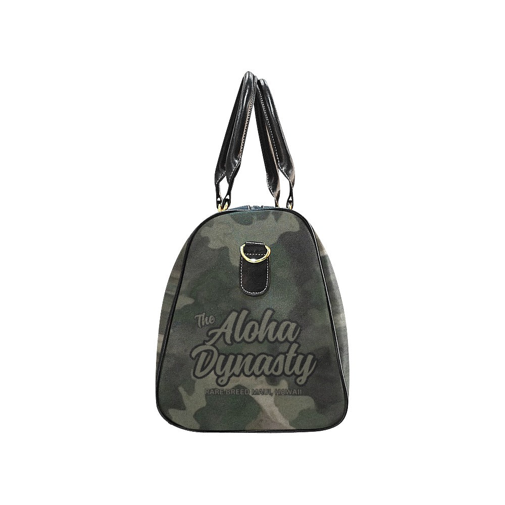 Dark Green Camouflage Print Duffle Bag - Small (Camo Design - The New Neutral) Water-Resistant Travel Bag
