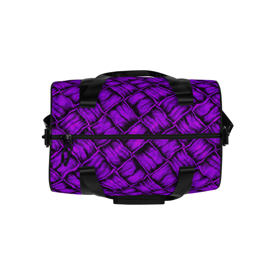 Neon Purple Aloha Dynasty Lauhala Hawaiian Print Gym Bag | Duffle Bag