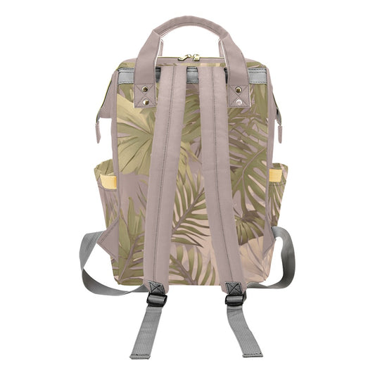 Hawaiian Tropical Print Soft Tones Multi Function Backpack