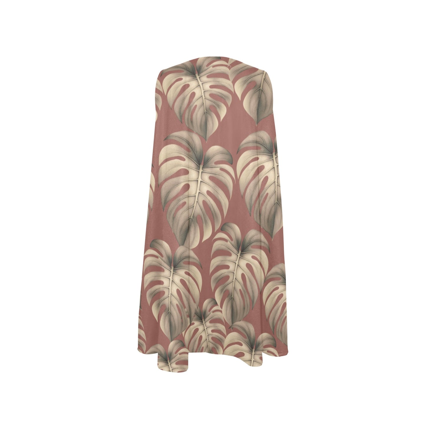 Monstera Mauve Sleeveless A Line Dress with Pockets