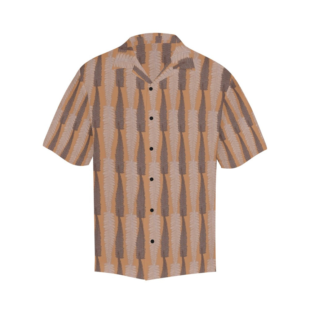 Hapu'u Fern Print in Orange & Brown Men's Aloha Shirt