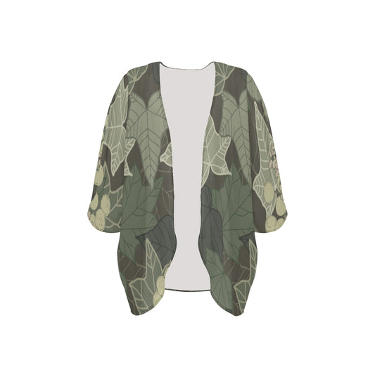 Kukui Nut Hawaiian Print Kimono Cover Up (Chiffon Cover Up)