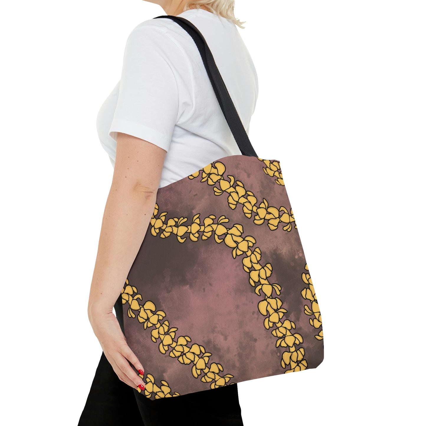 Puakenikeni Lei Dusty Blush Watercolor Tote Bag