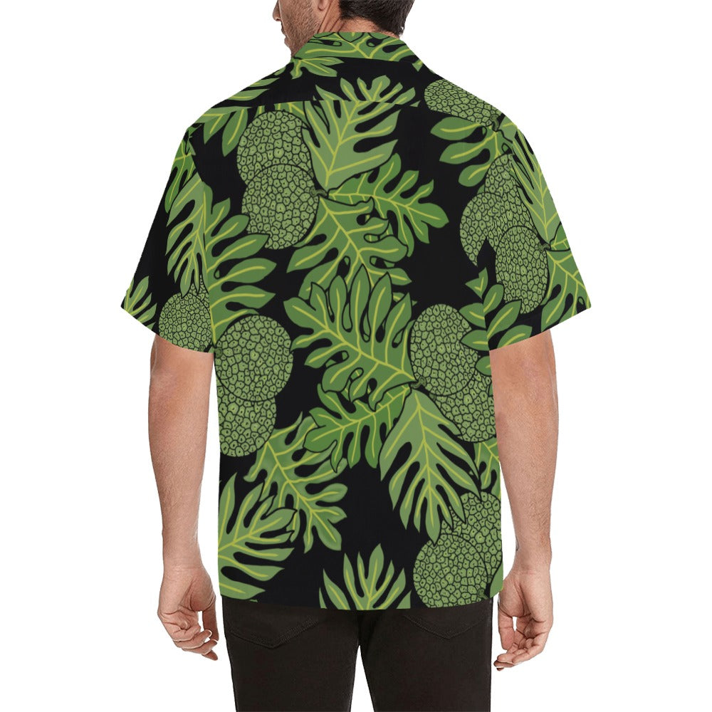 Ulu Breadfruit Hawaiian Print Men's Aloha Shirt - Green and Black