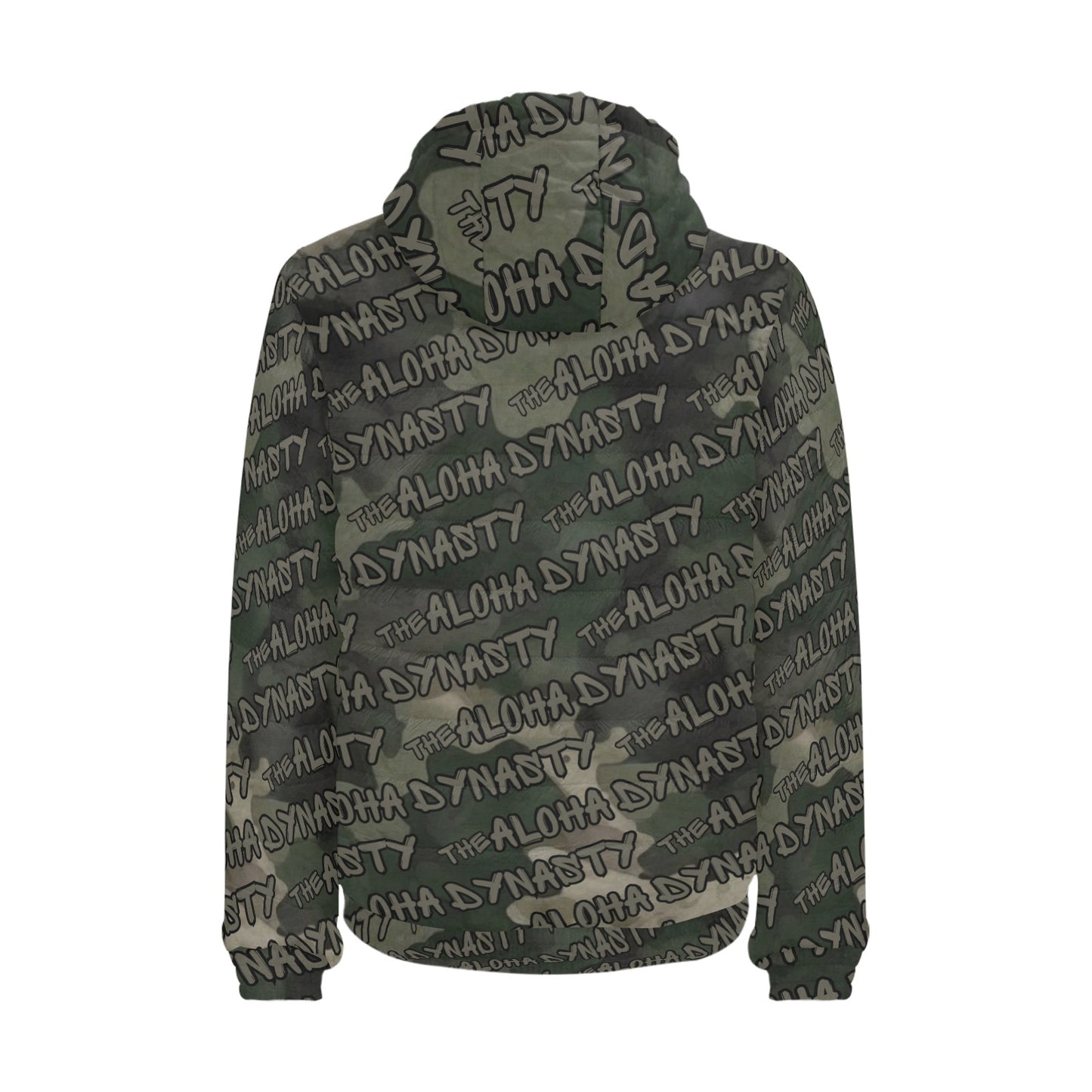 Aloha Dynasty Graffiti Camouflage Padded Hooded Jacket
