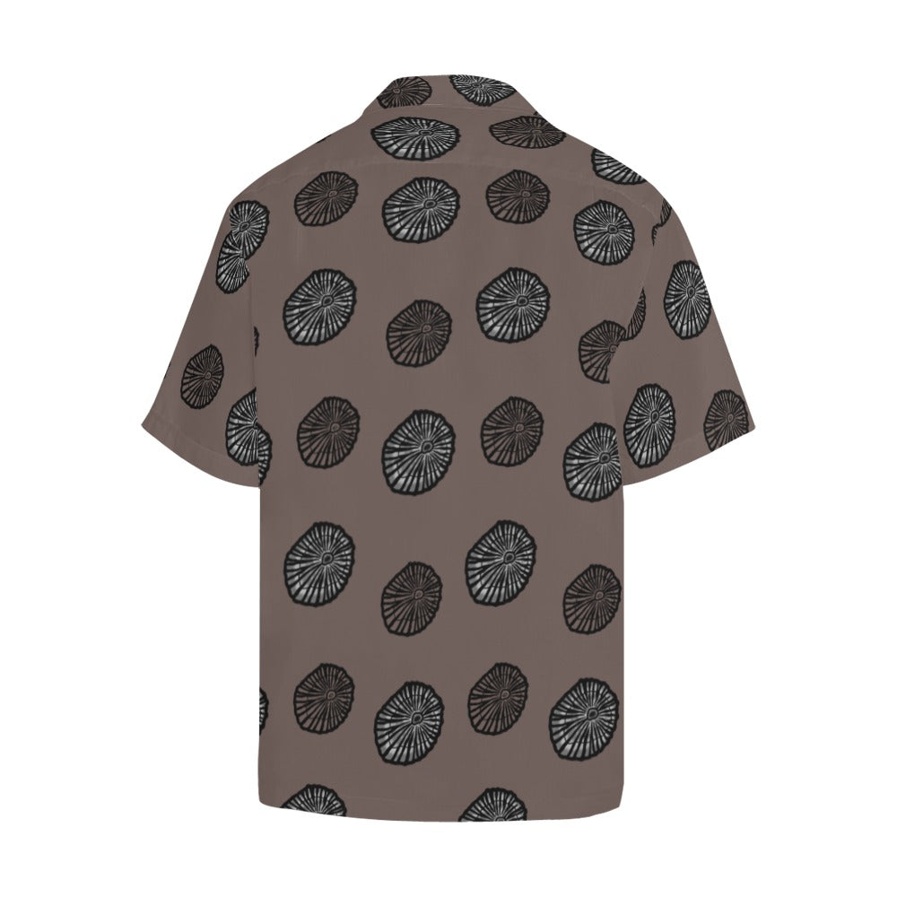 Opihi Hawaiian Print Men's Aloha Shirt - Taupe Hawaiian Shirt