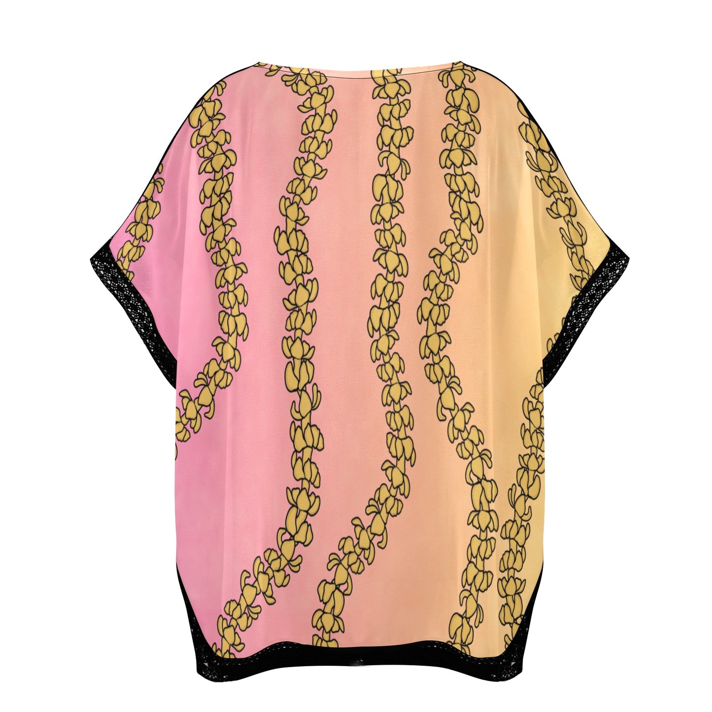 Puakenikeni Pink and Orange Beach cover up (Women's Beach Cover Up)