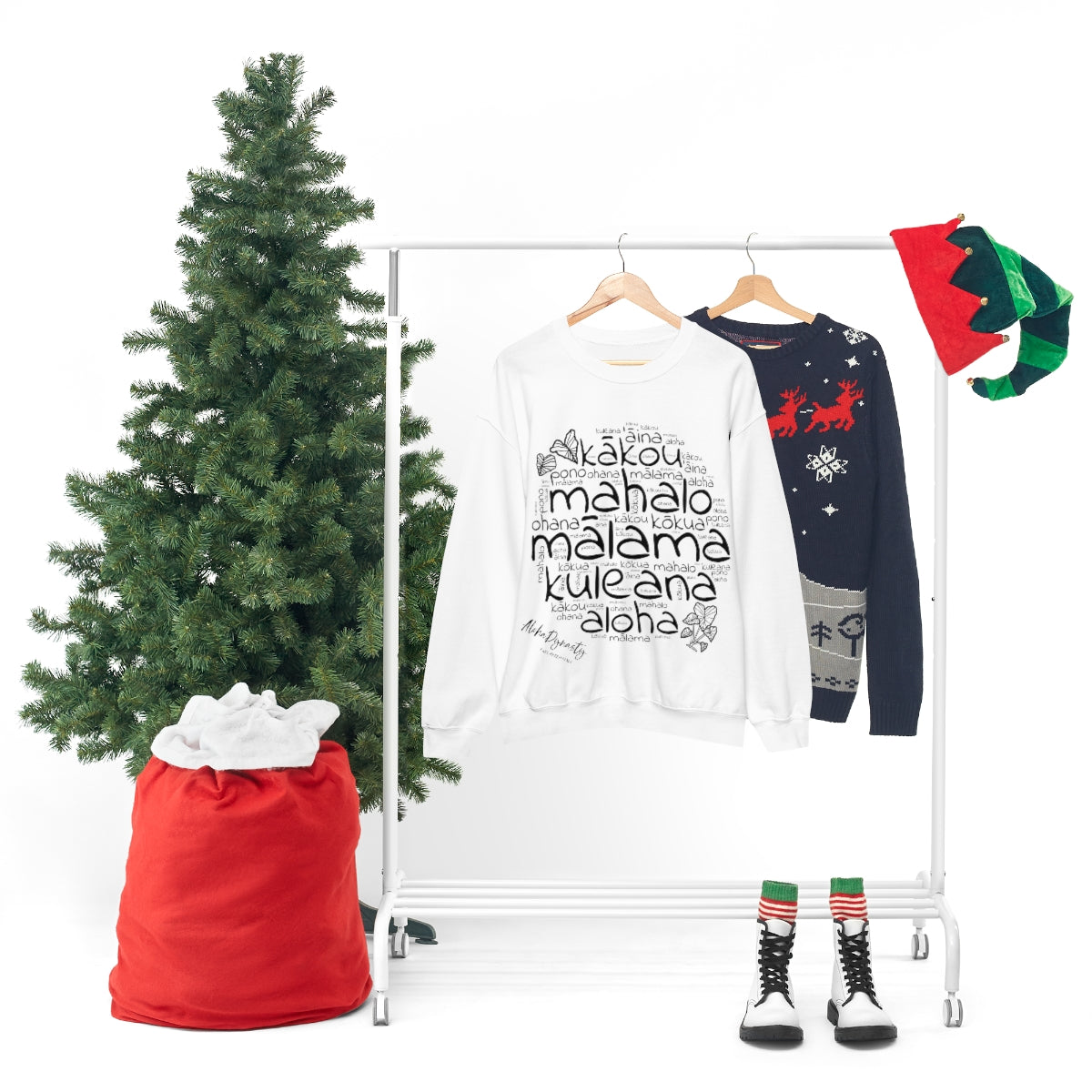 Hawaiian 'Olelo Hawai'i Kuleana with Kalo Plant Unisex Heavy Blend™ Crewneck Sweatshirt