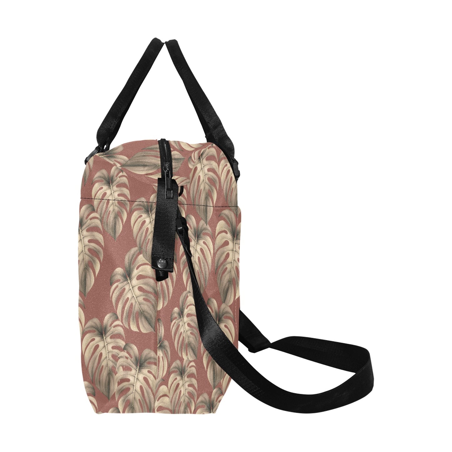 Monstera Mauve Duffle Bag with Trolley Sleeve - The Huaka'i Weekender Duffle