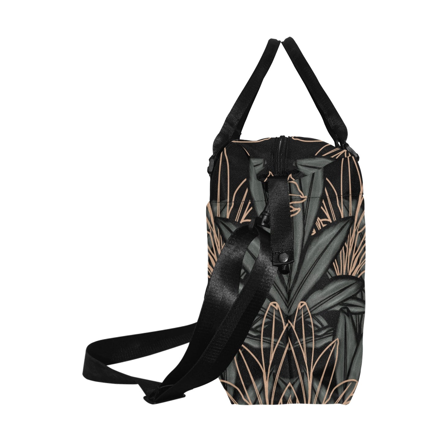 La'i Ti Leaf Ki Design Hawaiian Print Duffle Bag with Trolley Sleeve - The Huaka'i Weekender Duffle
