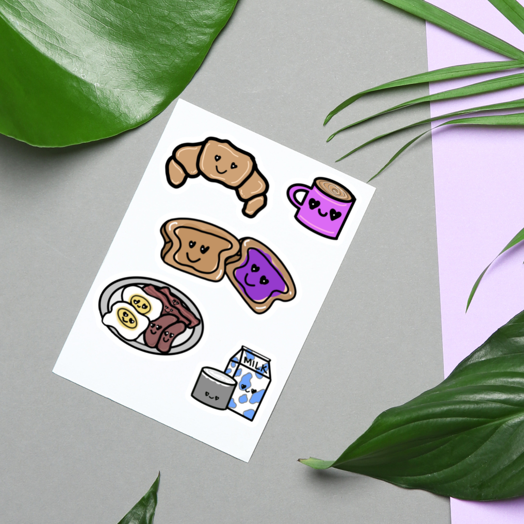 Cute Foodies 2 Hand-drawn Sticker Sheet
