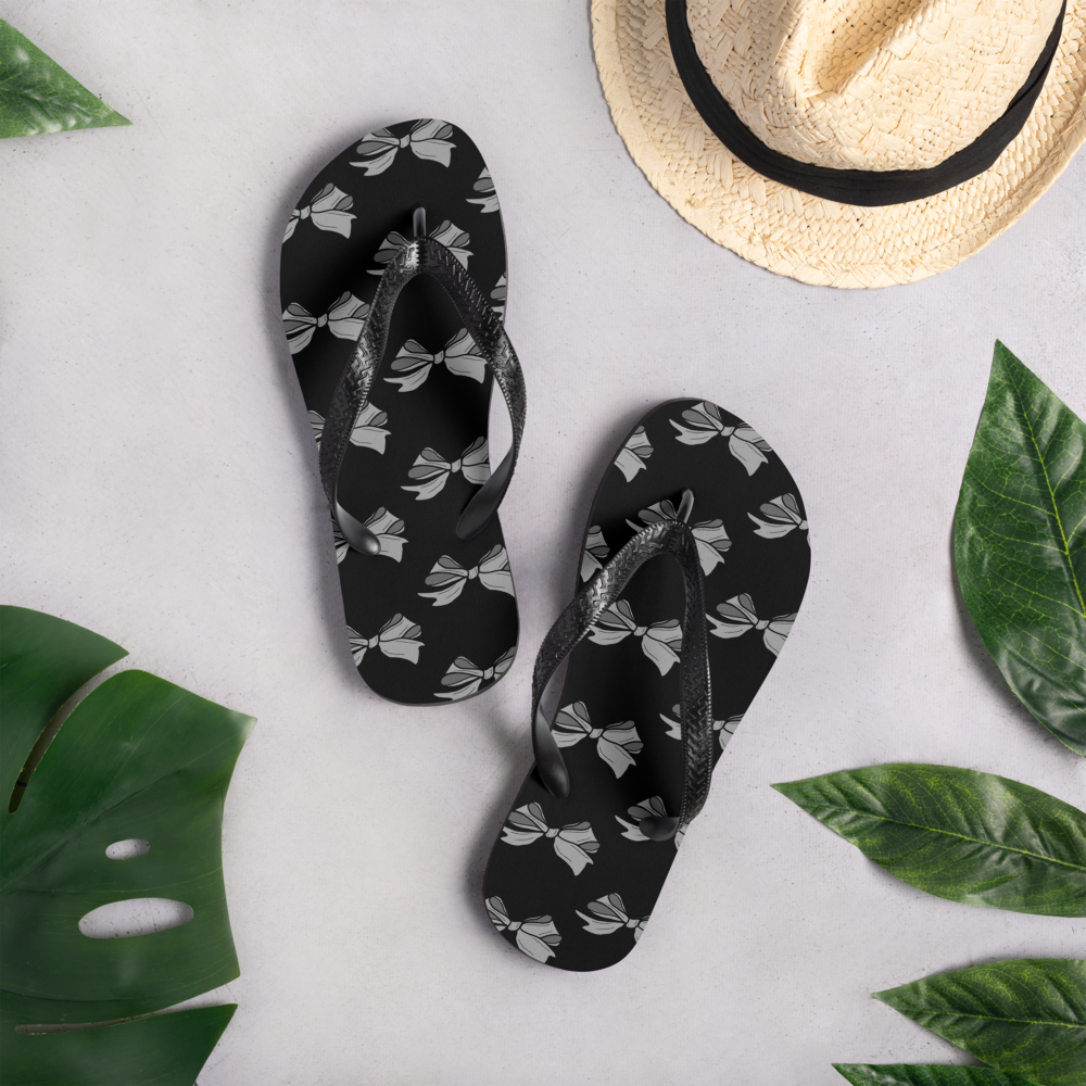 Hand-drawn Bow Design Flip-Flops