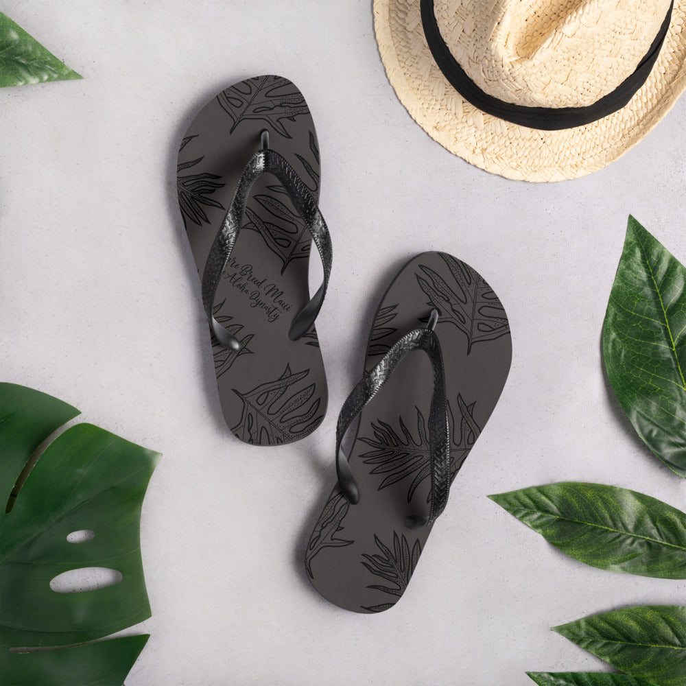 Laua'e Fern Hawaiian Print Flip-Flops