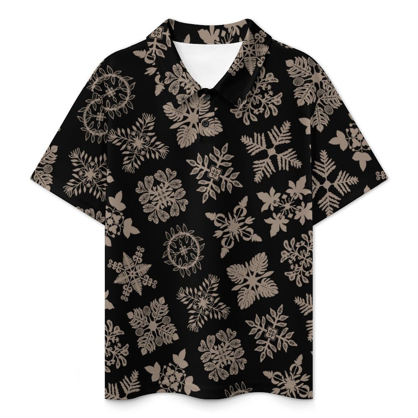 Kapa Kuiki Keiki Polo Shirt - Black and Taupe
