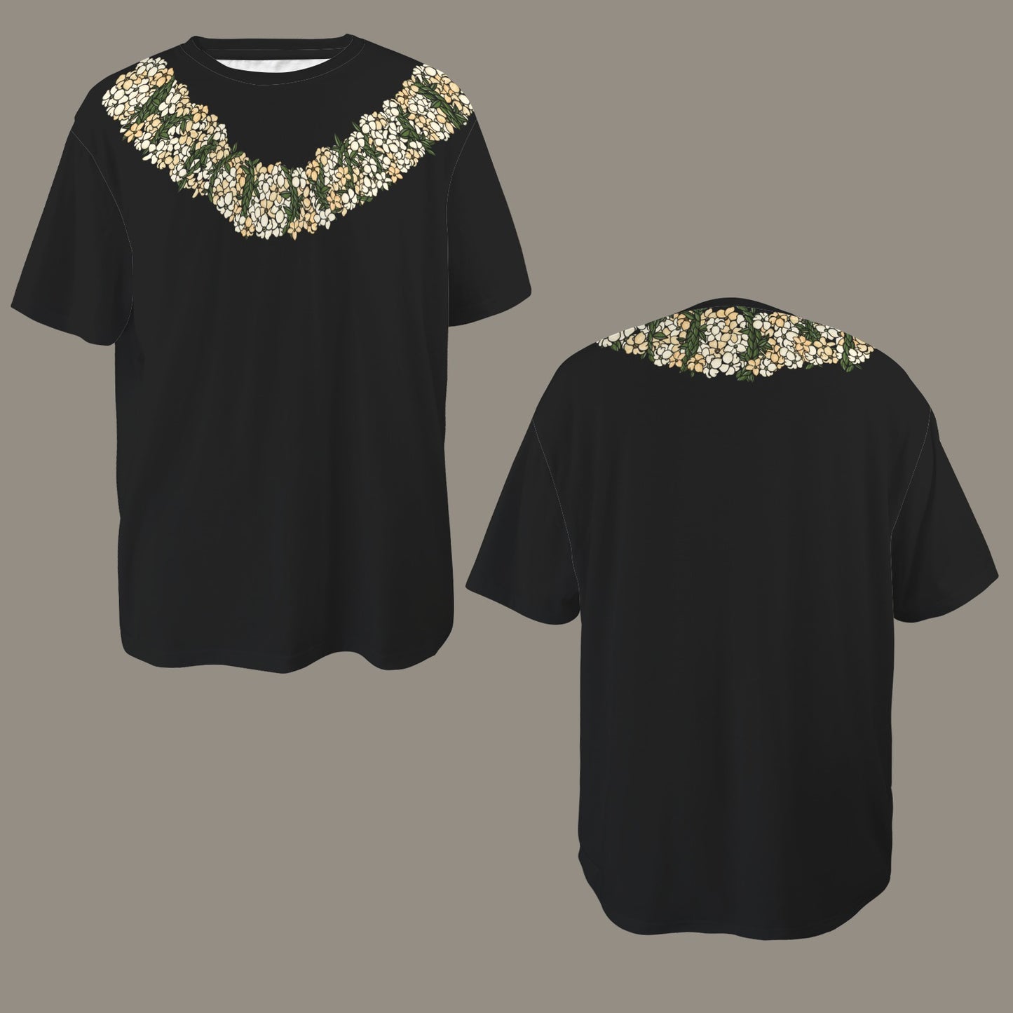 Oversized Hawaiian Lei Graphic T-Shirt | Puakenikeni Poepoe Lei