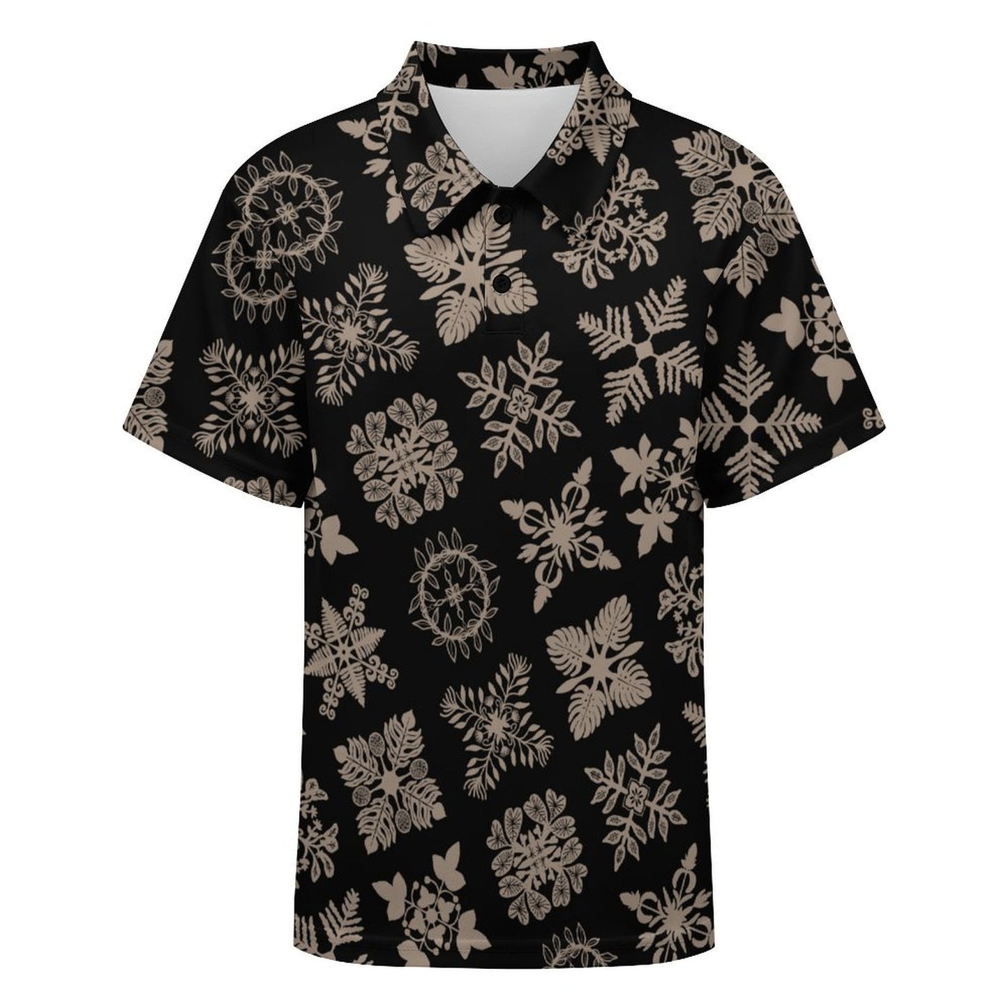 Kapa Kuiki Keiki Polo Shirt - Black and Taupe