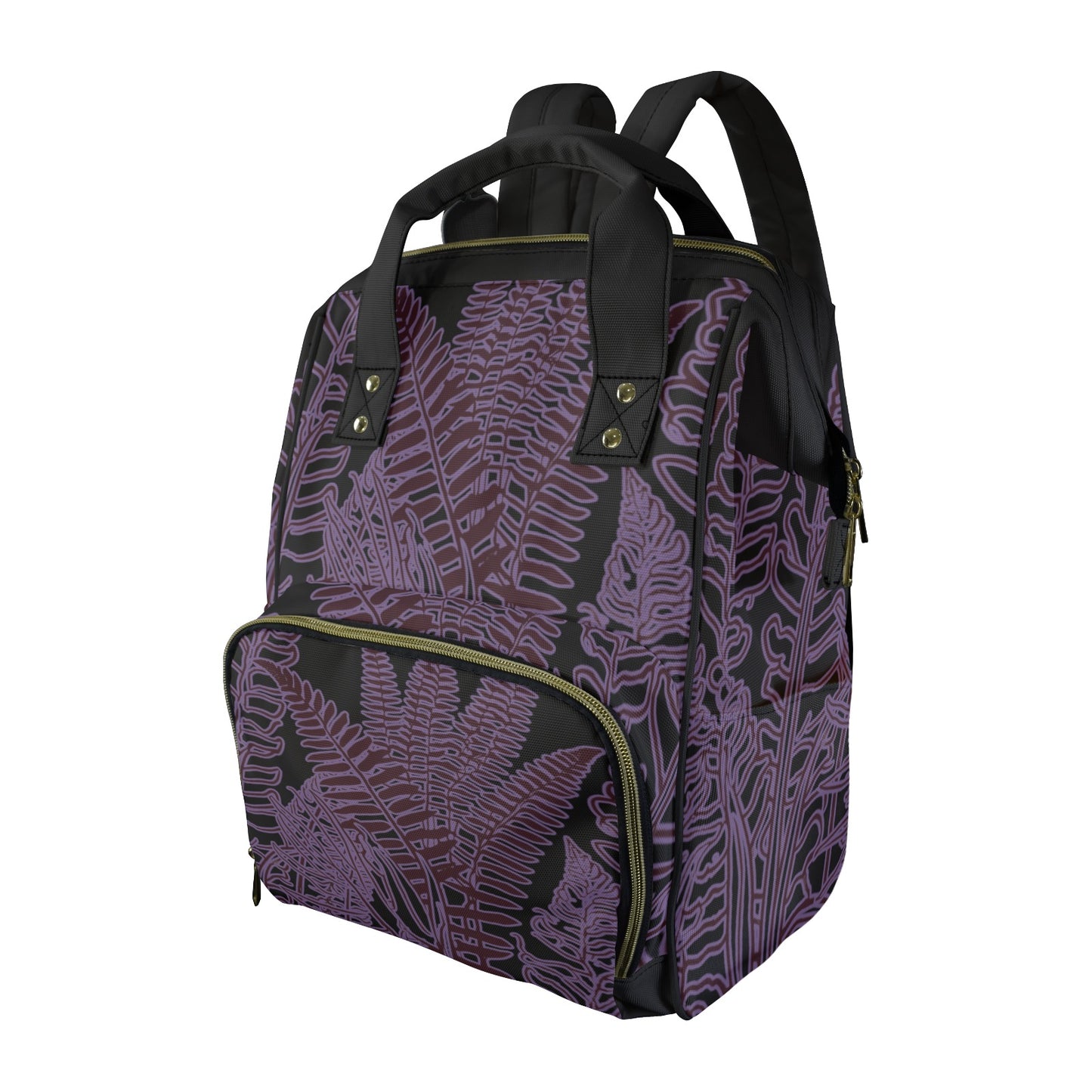 Hawaiian Fern Print Multi-Function Backpack 2.0 - Queenʻs Purple