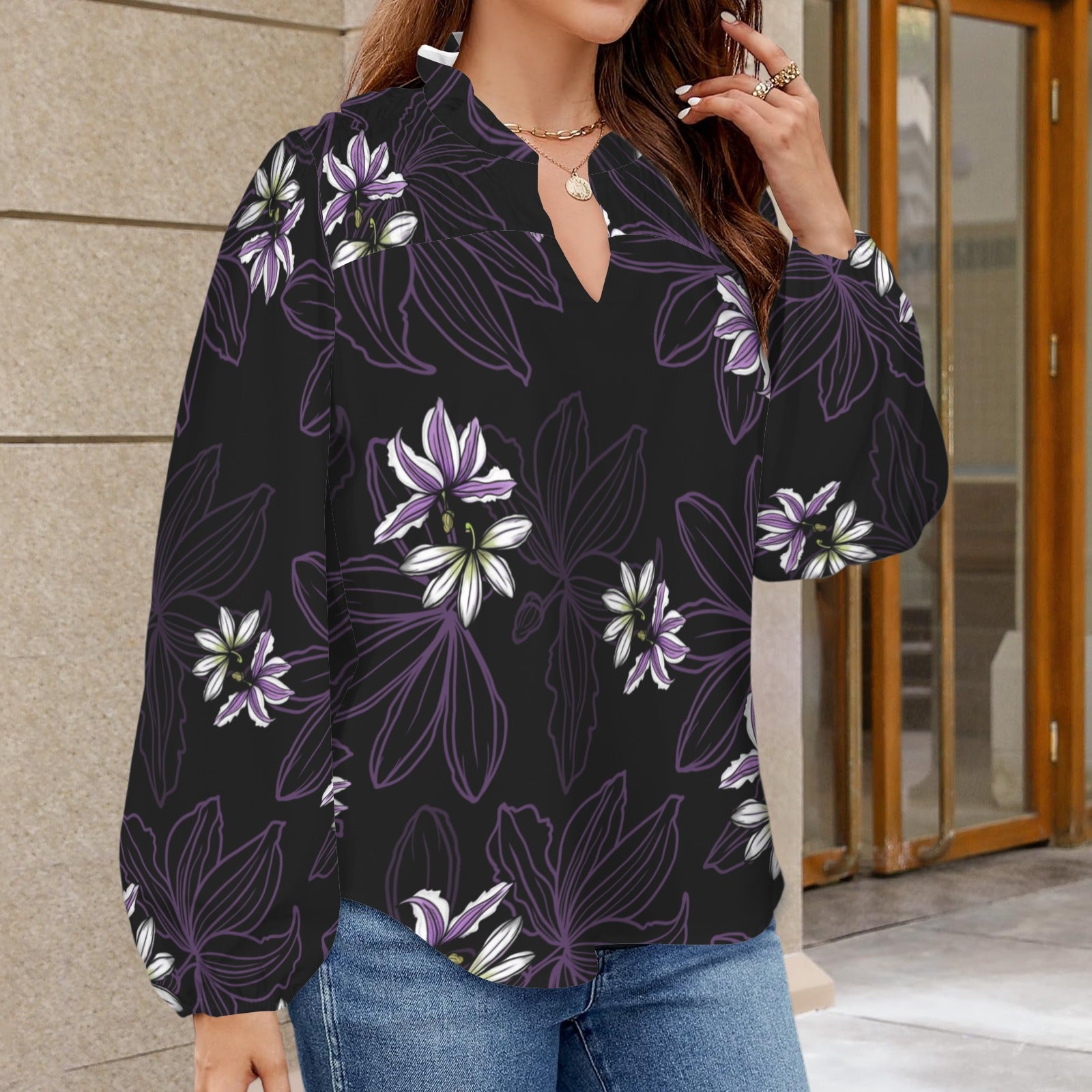Mālie Blouse in Naupaka - Purple